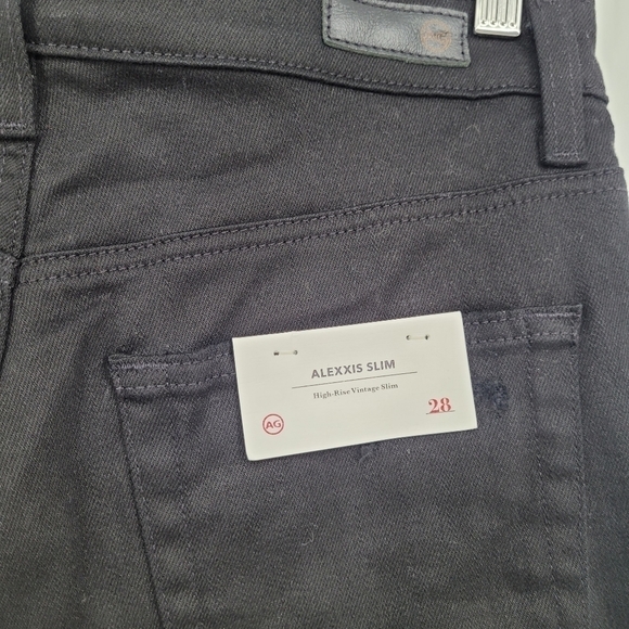 Ag NWT Jeans High Rise Vintage Slim Alexxis In Black Cotton Blend size 28R - Picture 7 of 9